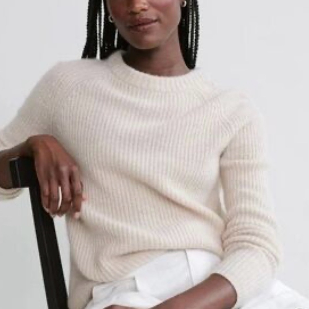 Jenni Kayne Cashmere Sweater, size L, Neutrals, oatmeal color